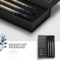 ARTIFY Professional Squirrel Hair Watercolor Brush Set – Sizes 0, 2, 4