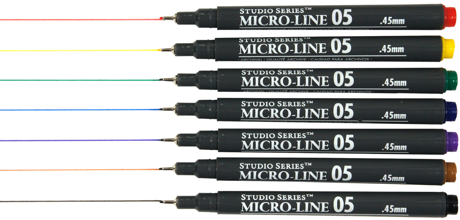 Studio Series Color Micro-Line Pen Set 7 Colors 0.5 mm – Fine Tip Archival Ink Pens