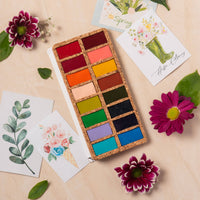 Spring Pans Watercolor Set – 16 Colors (Eco-Friendly, Handcrafted), by Viviva Colors