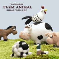 DIY Needle Felting Farm Collection Kit – 6 Farm Animal Craft Kit by Woolbuddy