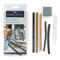 7-Piece Professional Charcoal Sketch Set for Drawing, by Faber-Castell
