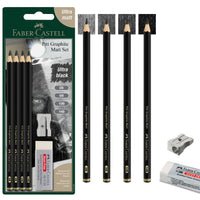 Faber-Castell Pitt Graphite Matte Pencil Sketching Set – 2B, 6B, 10B, 14B
