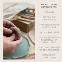Meditative Art Clay Kit – Self-Care Air Dry Clay Set with Guided Meditations, Breathe People