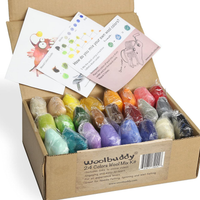 DIY 24 Color Wool Mix Kit – Merino Wool Craft Set for Felting and Fiber Art by Woolbuddy