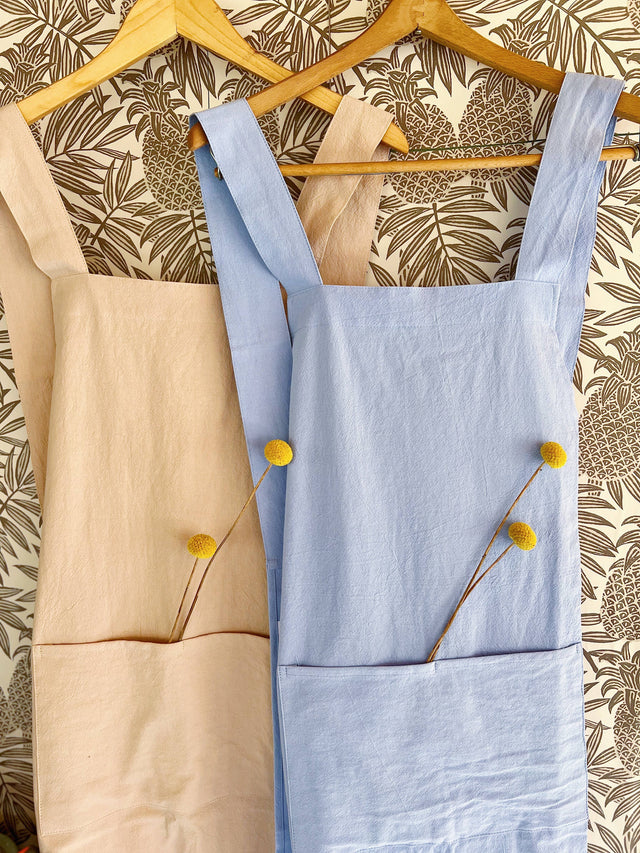 Cross Back Cotton Apron – Adult, One-Size-Fits-Most (Easy-On, No-Tie Design)