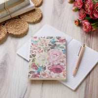 Cabbage Rose Journal – Watercolor Floral Lined Notebook 160 Pages, Primitives by Kathy