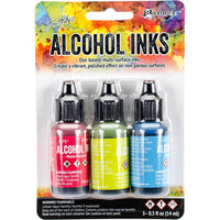 Tim Holtz Alcohol Ink Set – 3 Colors- Multiple Variations (0.5 oz Bottles, Dye-Based, Multi-Surface)