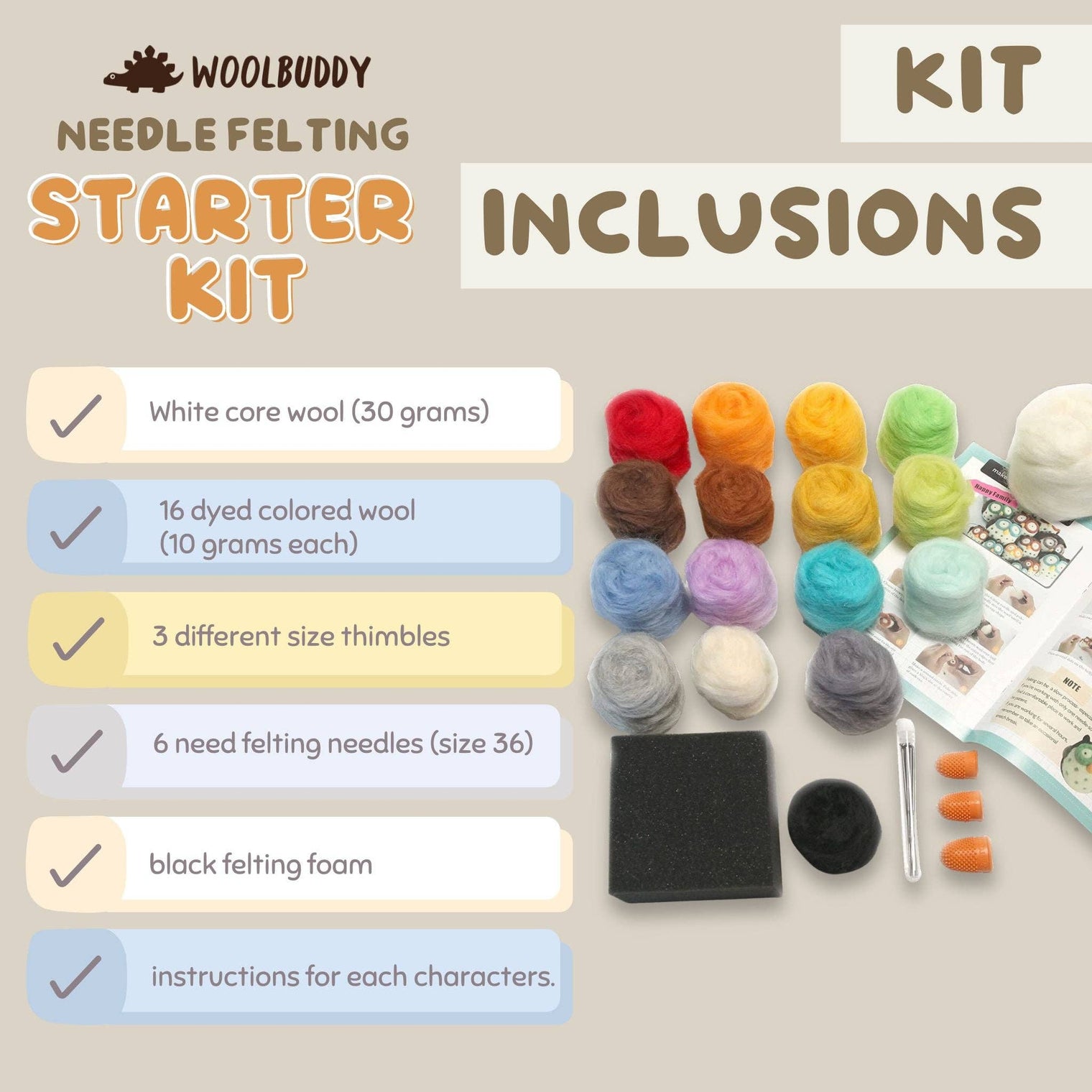 DIY Needle Felting Starter Kit – All-in-One Wool Craft Set for Beginners by Woolbuddy