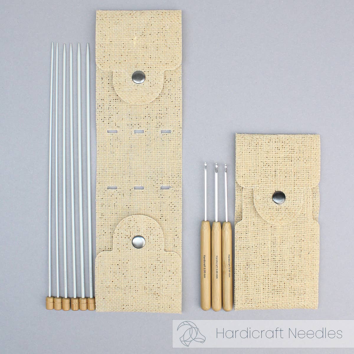 DIY Haberdashery - Aluminum Knitting Needle Set, US Sizes 0, 1.5 & 2.5, 9.8 Inch Knitting Needles with Bamboo Knobs