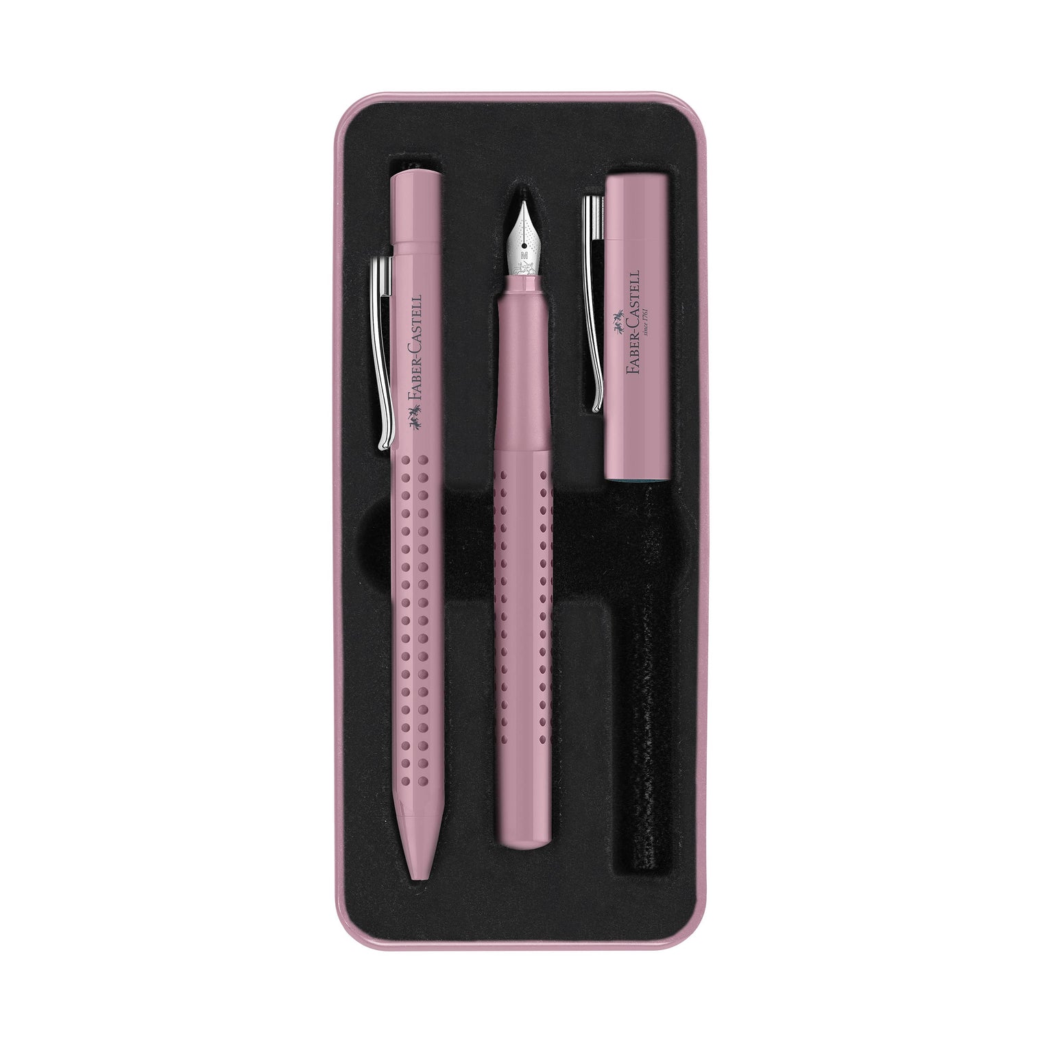 Faber-Castell Grip 2010 Fountain & Ballpoint Pen Gift Set – Rose Shadows