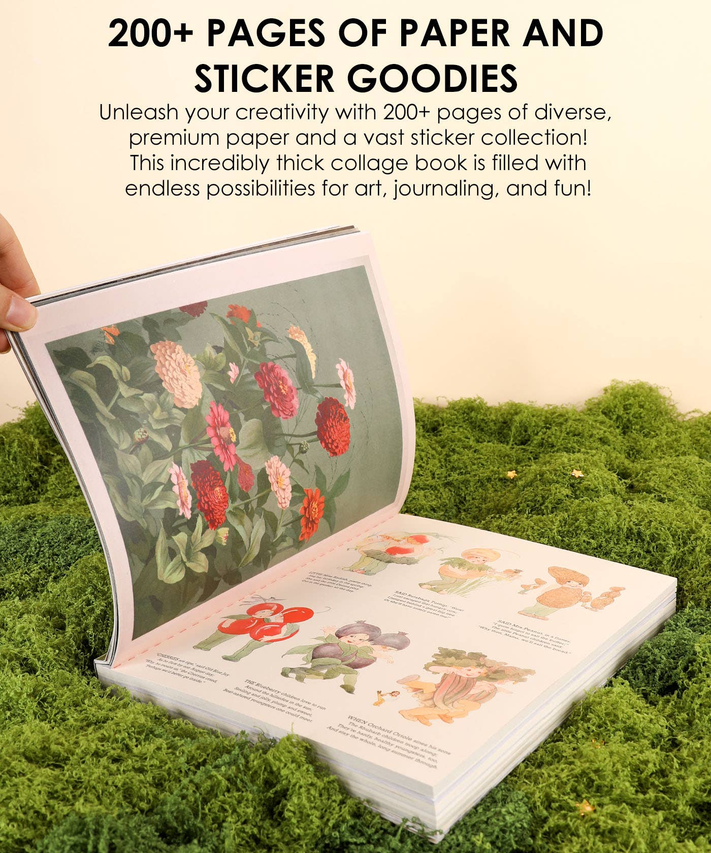 The Botanical Muse Collage Activity Book – 200+ Pages Mixed Media Collage Book