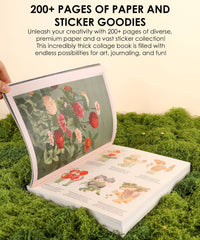 The Botanical Muse Collage Activity Book – 200+ Pages Mixed Media Collage Book