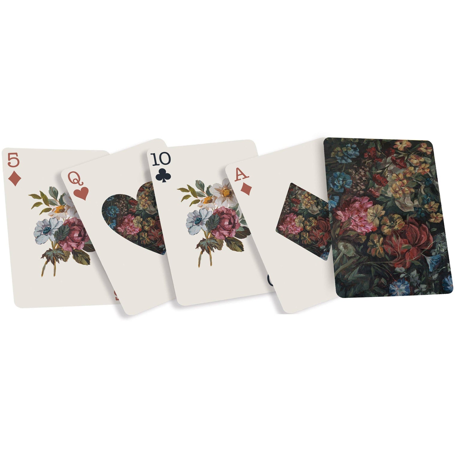 Moody Floral Playing Cards – 54 Card Watercolor Floral Deck, Primitives by Kathy