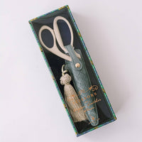 Ivory & Gold Heirloom Scissors with Case – Dusk Blue Vegan Leather Set, by Good Juju Ink