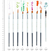 ARTIFY 9-Piece Travel Watercolor Brush Set – Multi-Shape Portable Brushes for Artists