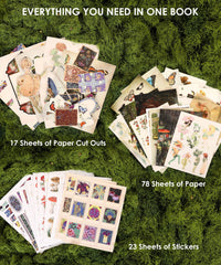 The Botanical Muse Collage Activity Book – 200+ Pages Mixed Media Collage Book