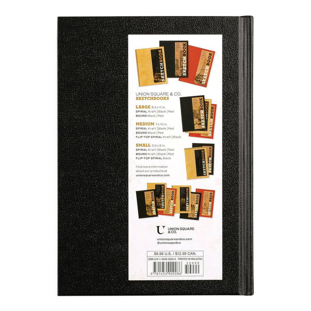 Small Hardcover Sketchbook – 5.5 x 8 Inch Black Sketchbook with Acid-Free Paper