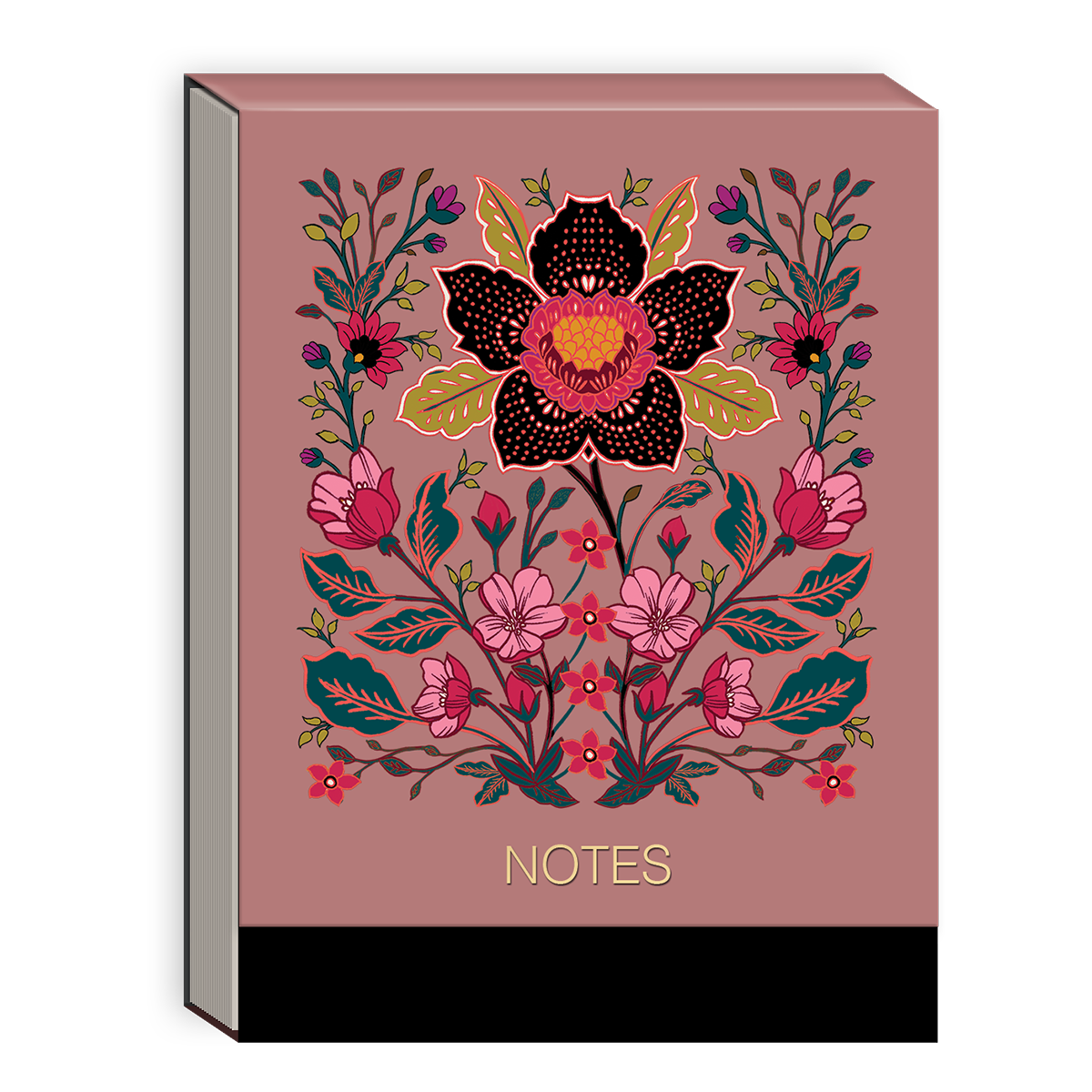 Pocket Notepad Renaissance Clay by Punch Studio, Mini Notepad with Gold Foil Accents & Magnetic Closure