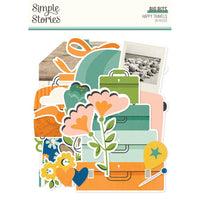 Simple Stories Happy Travels Big Bits & Pieces – 29 Die-Cut Cardstock Pieces