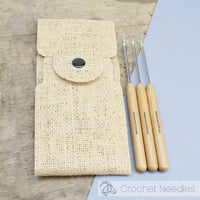 DIY Haberdashery - Aluminum Crochet Hook Set with Bamboo Handles, US Sizes 0, 1.5 & 2.5 (2.0 mm, 2.5 mm & 3.0 mm)