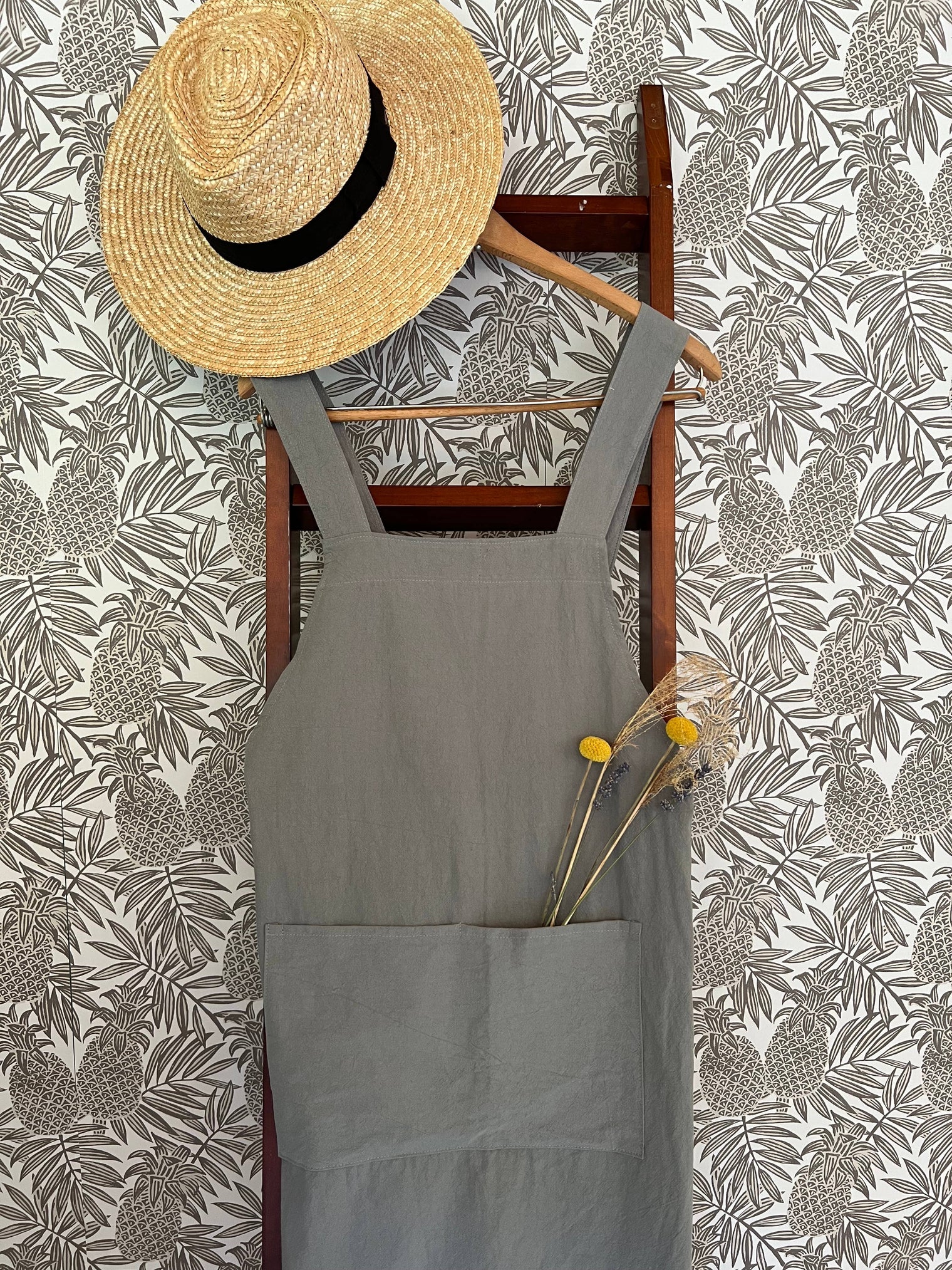 Cross Back Cotton Apron – Adult, One-Size-Fits-Most (Easy-On, No-Tie Design)