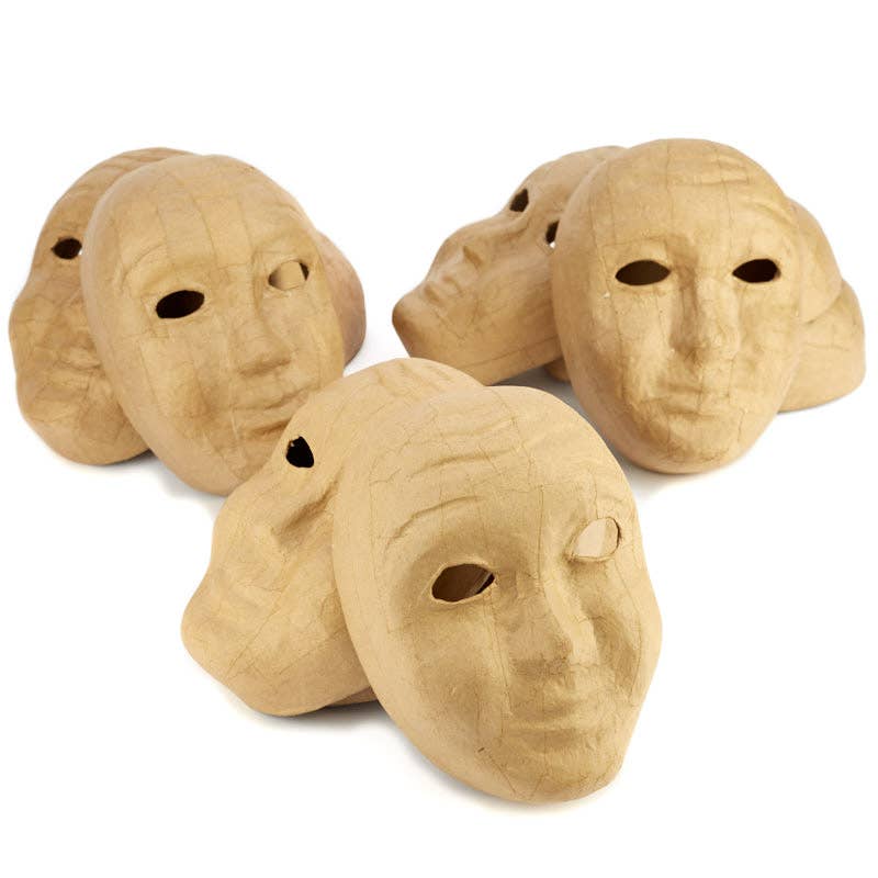 Paper Mache Blank Face Mask – 8" DIY Craft & Expression Mask