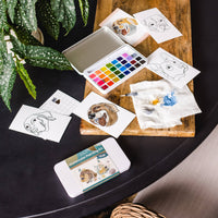 Painted Pups Watercolor Painting Kit – Portable Art Set with Water Brush & Tin Case