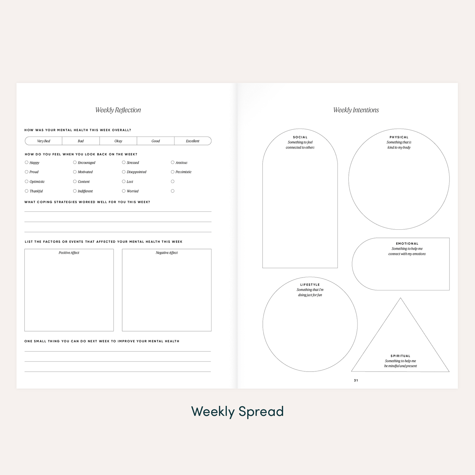 The Inner Work Journal by Simple Self, 13-Week Guided Mental Health Journal for Reflection, Self-Discovery & Personal Growth