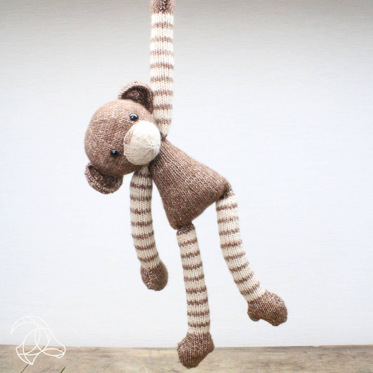 DIY, Knitting Kit Malinda Monkey – Yarn Craft Kit with Pattern- 3 mm Knitting Needles NOT Included