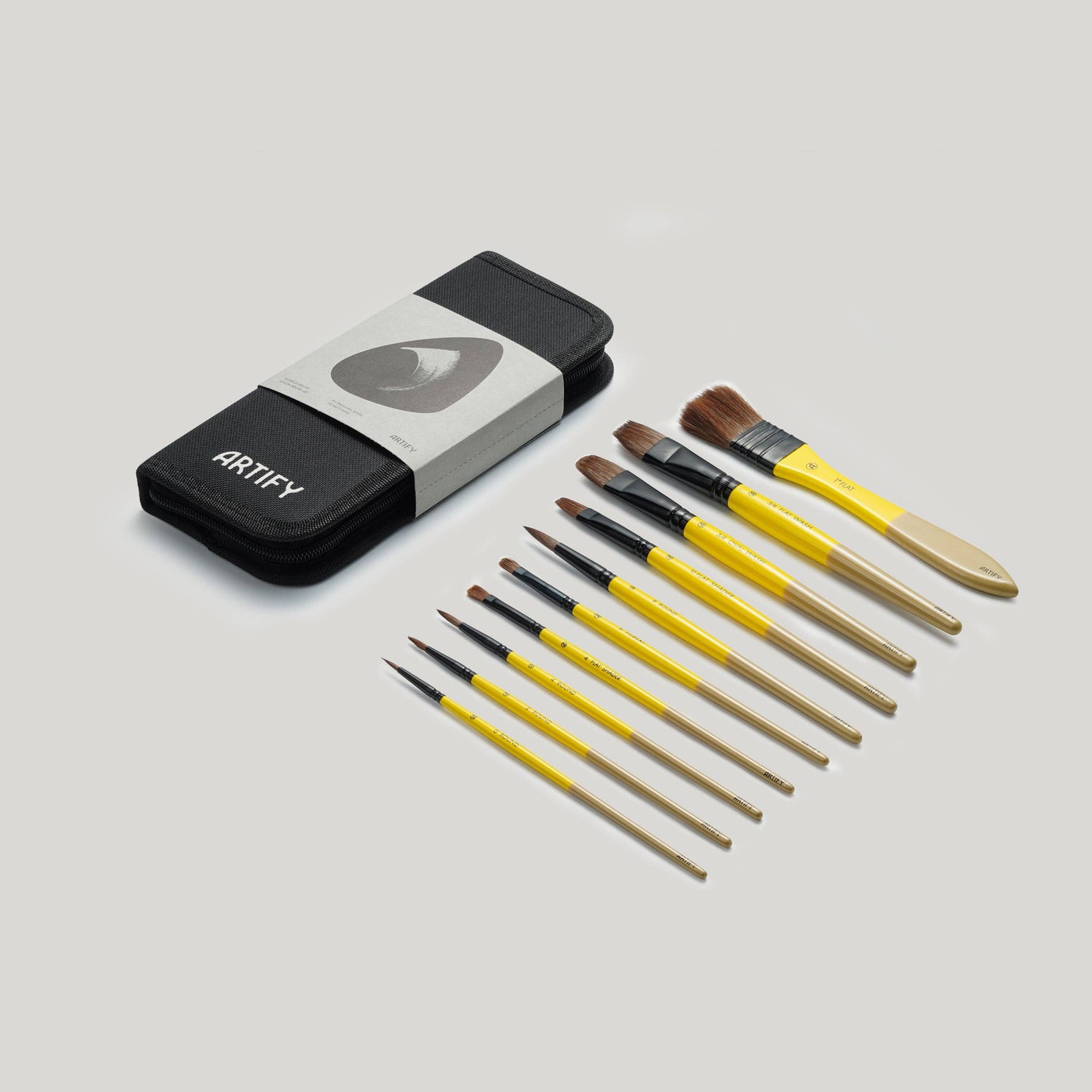 ARTIFY 10-Piece Horse Hair Paint Brush Set – Mixed Media Brushes with Birch Wood Handles