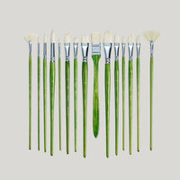 ARTIFY 15-Piece Oil Paint Brush Set – Pure Hog Bristle Brushes for Professional Oil Painting (Long Handle))