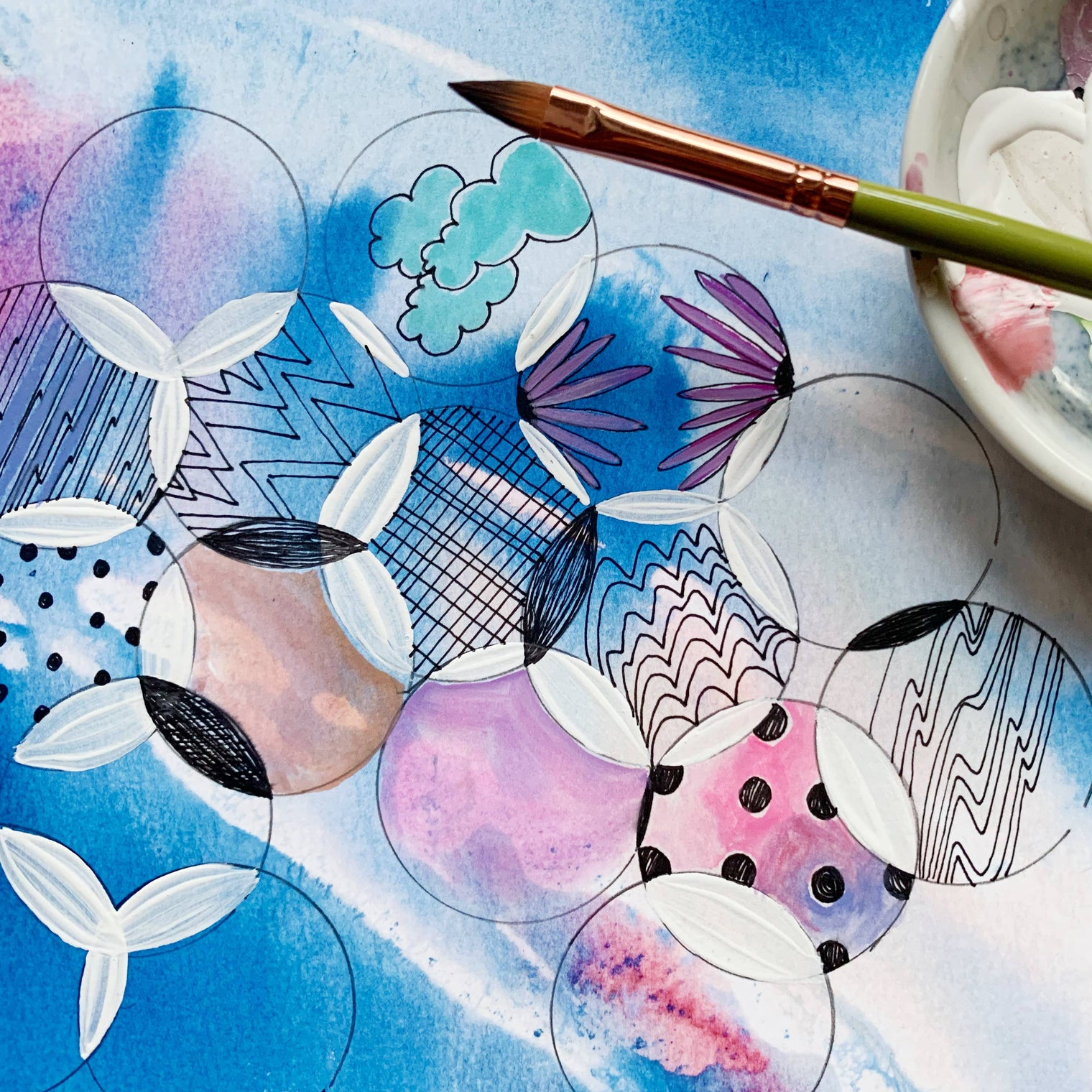 Mixed-Media Adventures with Kristy Rice – A Noncoloring Book (96 Pages)