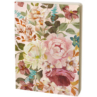 Cabbage Rose Journal – Watercolor Floral Lined Notebook 160 Pages, Primitives by Kathy
