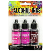Tim Holtz Alcohol Ink Set – 3 Colors- Multiple Variations (0.5 oz Bottles, Dye-Based, Multi-Surface)