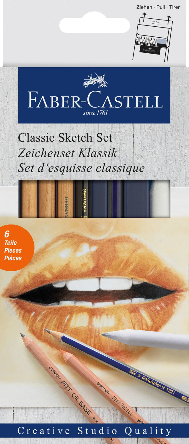 Goldfaber Classic Sketch Set for Drawing (Graphite & Pastel Pencils), by Faber-Castell