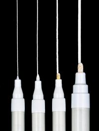 Studio Series White Acrylic Markers Set of 4 – Opaque Paint Markers Multi Tip Sizes
