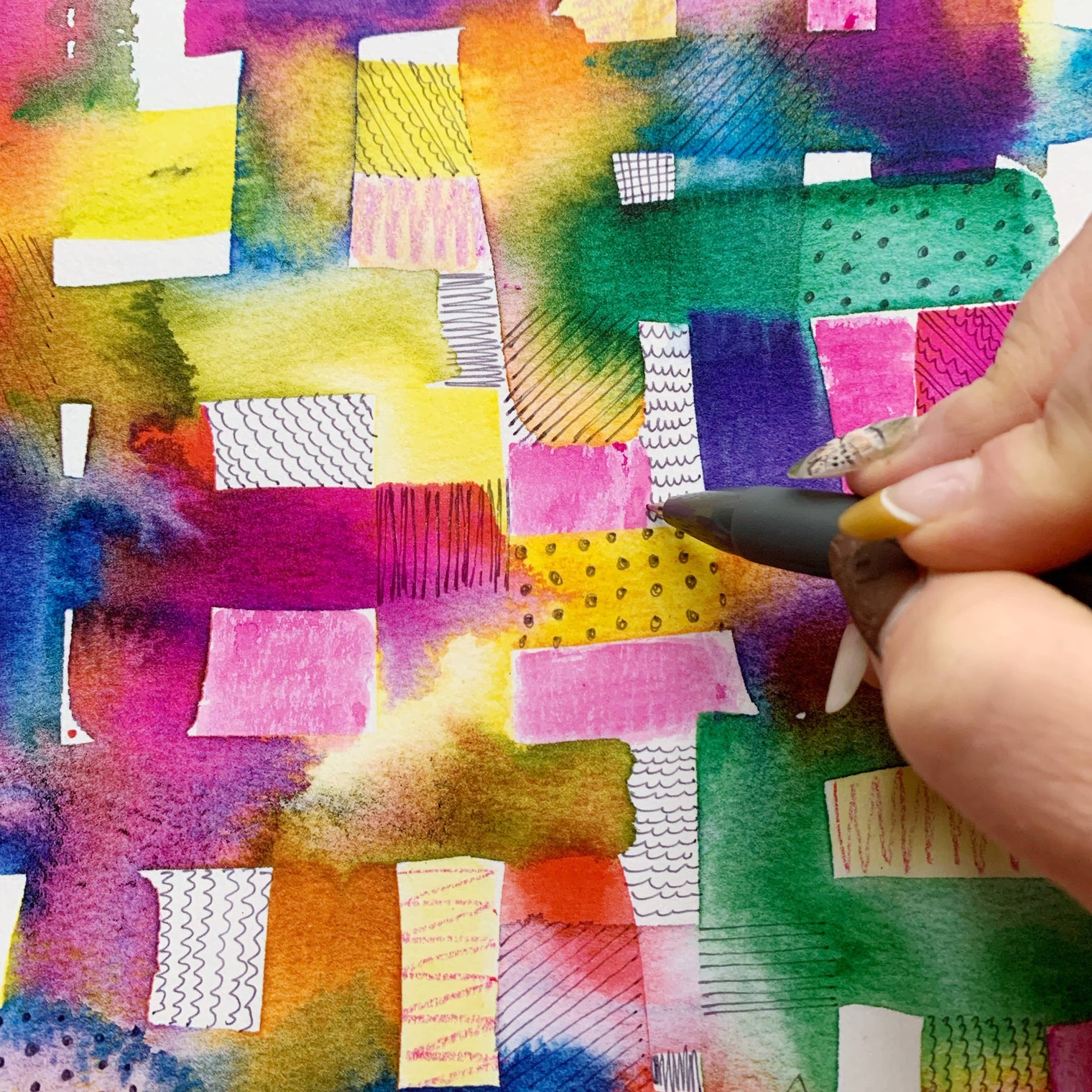 Mixed-Media Adventures with Kristy Rice – A Noncoloring Book (96 Pages)