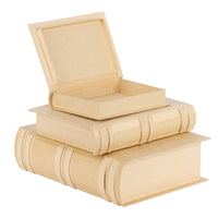 3-Piece Paper Mache Book Shape Box Set – Nested DIY Gift & Storage Boxes