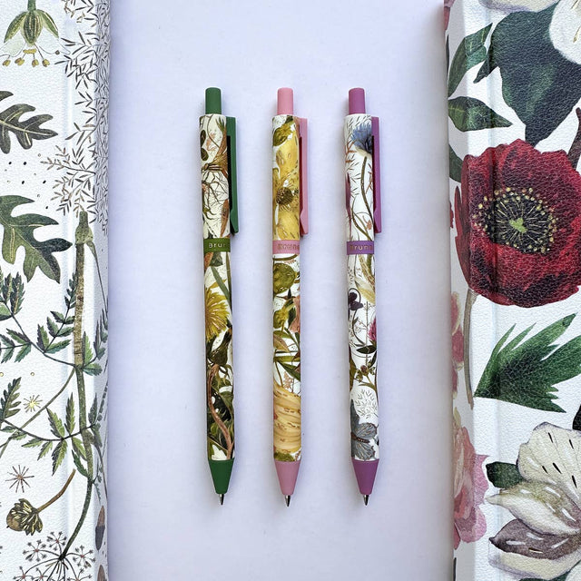 ArtClick Pen, Bloom – (Single Pen) Soft Touch Click Ballpoint Pen .5mm Black Ink, BV by Bruno Visconti