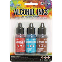 Tim Holtz Alcohol Ink Set – 3 Colors- Multiple Variations (0.5 oz Bottles, Dye-Based, Multi-Surface)