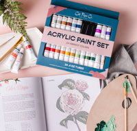 Acrylic Paint Set – 24 Vibrant Colors (0.4 oz Tubes, Heavy Body)