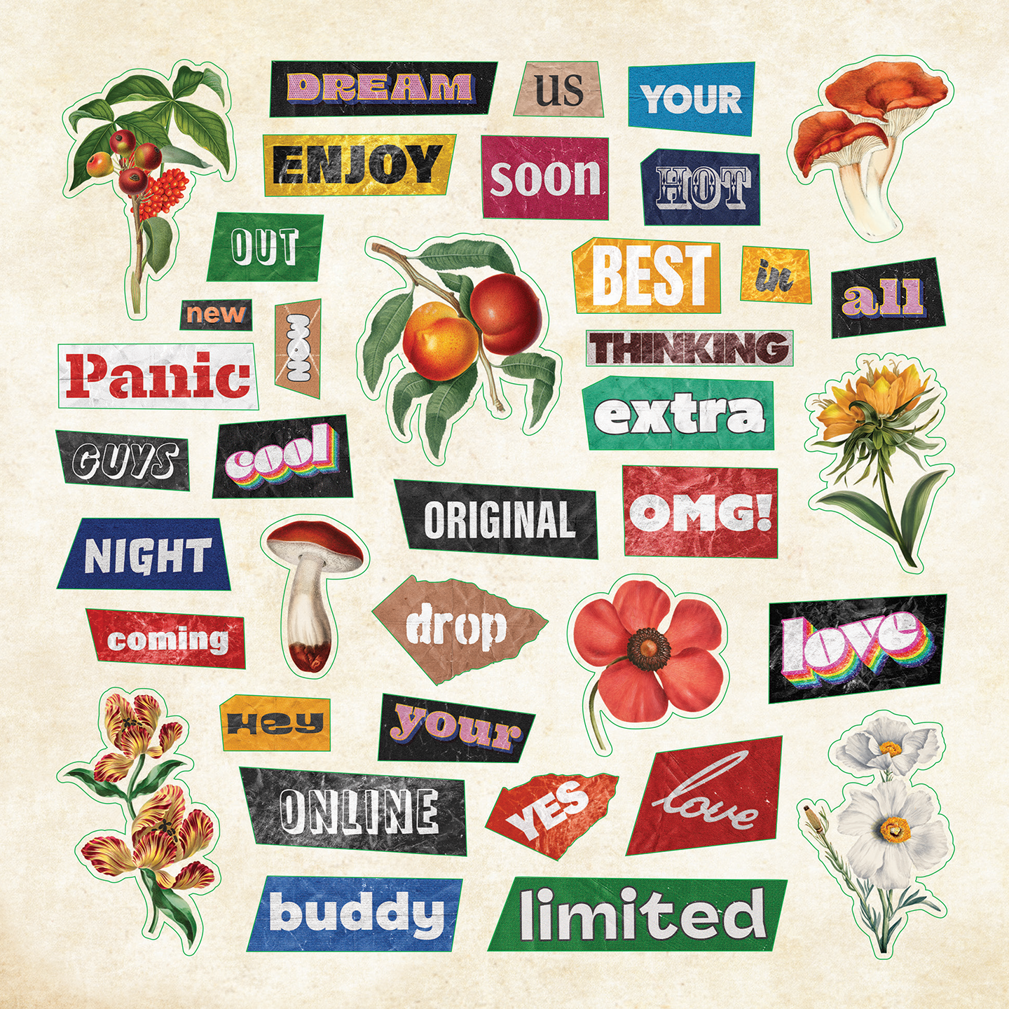 Ransom Notes Sticker Book 6.5 x 6.5 – 50 Pages Over 2,100 Stickers Collage Set