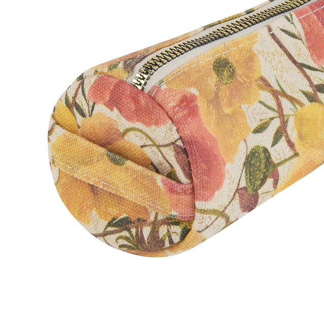 Pencil Pouch, Soft Petals – Floral Canvas Zipper Pencil Case, BV by Bruno Visconti