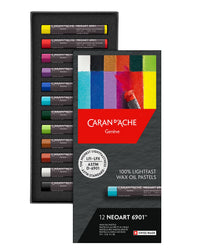 NeoArt 6901 Pastels – Set of 12 Professional Wax & Oil Pastels, by Caran d’Ache