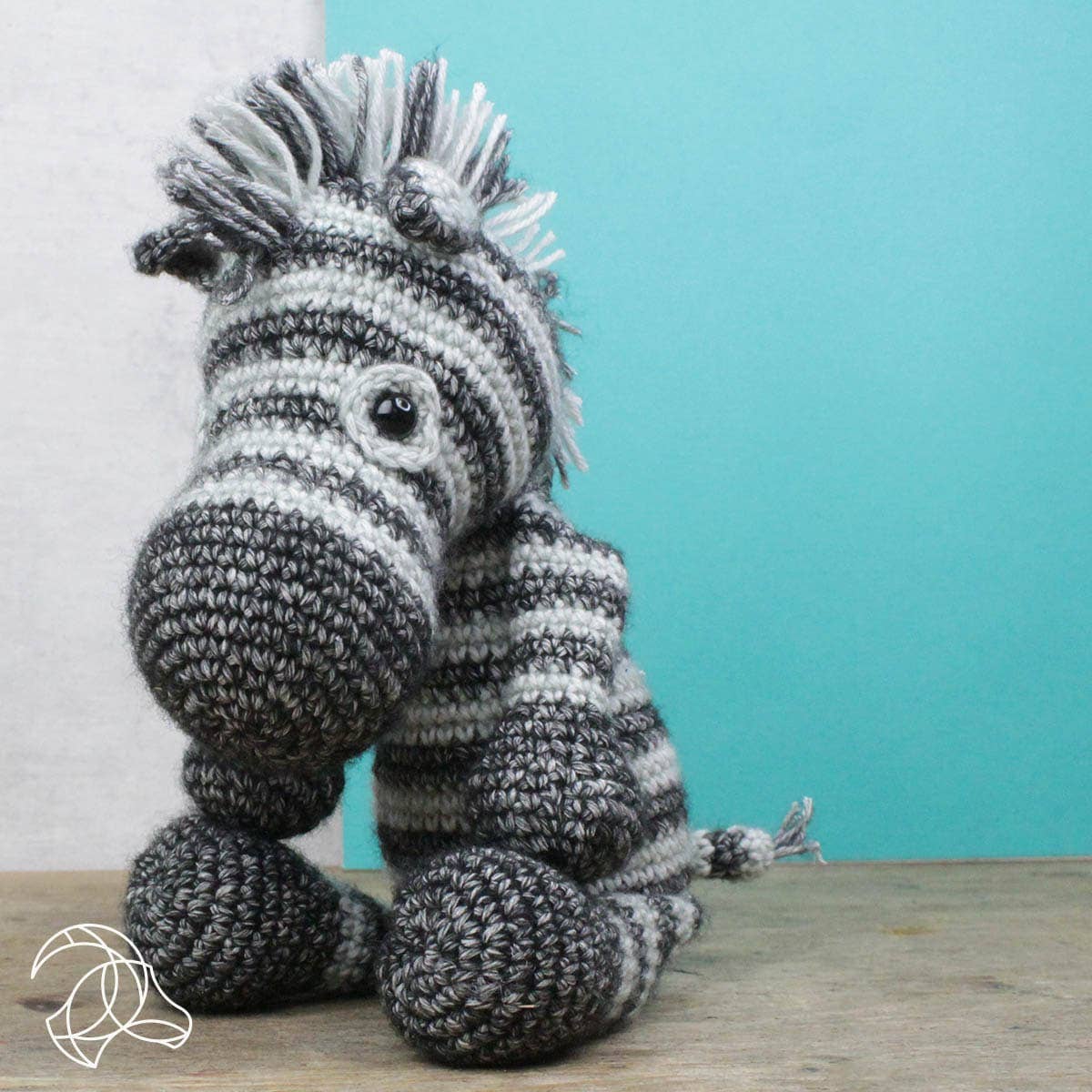 DIY Crochet Kit, Dirk Zebra – Yarn Craft Kit with Pattern- 3 mm Crochet Hook NOT Included