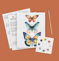 All-In-One Beginner Watercolor Kit Butterflies – 8x10 Painting Set, Breathe People