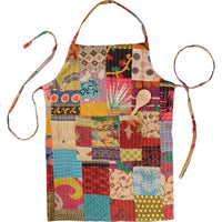 Kantha Apron – Reversible Cotton Kitchen Apron with Pockets, Primitives by Kathy