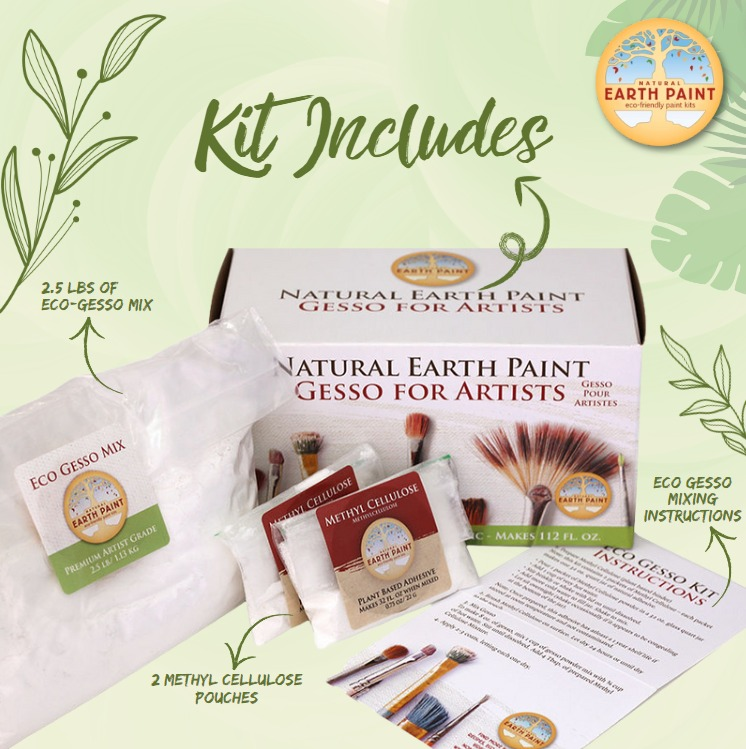 Eco Gesso Kit – Vegan Archival Artist Primer Set, by Natural Earth Paint