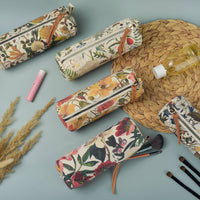 Pencil Pouch, Soft Petals – Floral Canvas Zipper Pencil Case, BV by Bruno Visconti