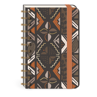 Spiral Pocket Notebook Geo by Punch Studio, Mini Notebook with Foil Accents & Bungee Closure